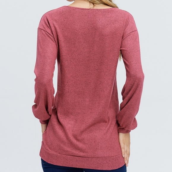 Rust Pink Criss-Cross Front Sweater - Picture 3 of 6